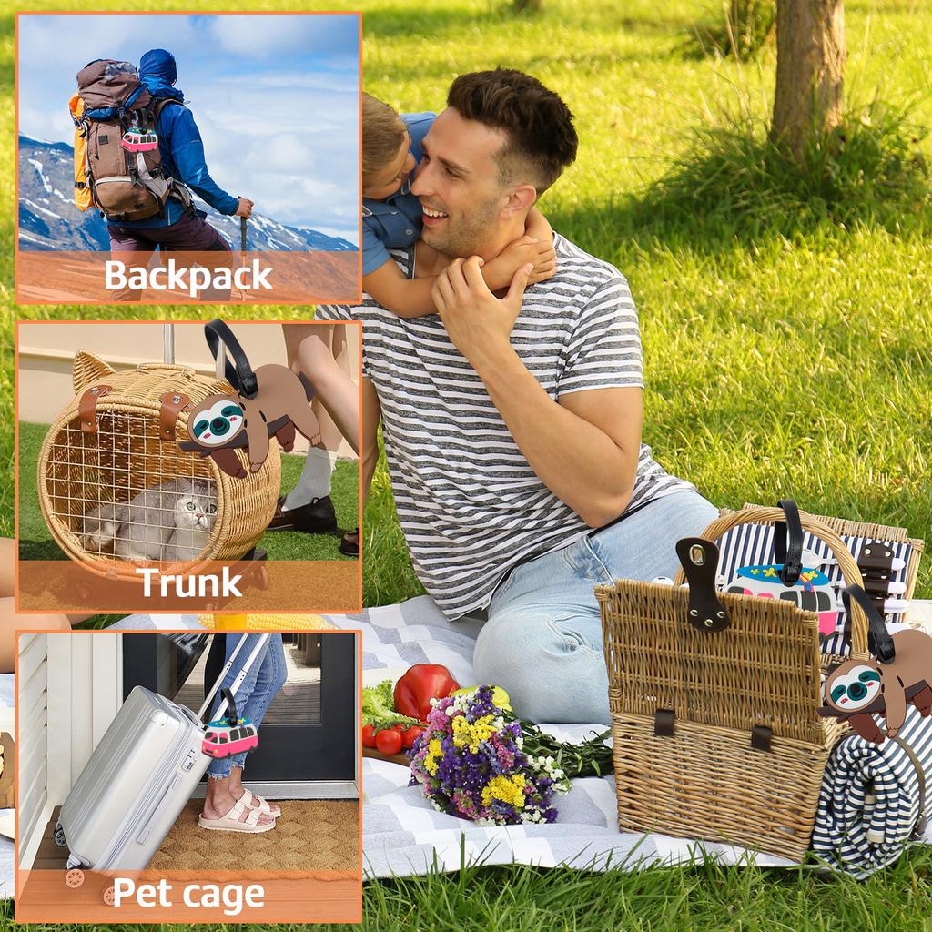 8Pcs Cartoon Luggage Tags Suitcase Identify Labels PVC Travel Baggage Tags with Adjustable Strap for Suitcases Travel Bag Decor