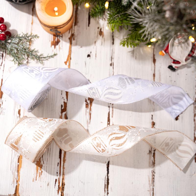1 Roll Christmas Ribbon Diy Christmas Tree Decoration Wreath Decoration Gift Packaging Decoration Ribbon