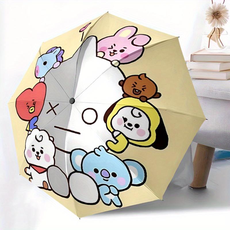 1pc BT21 Automatic Opening/closing Umbrella, Foldable Sunshade, Perfect Gift for Friends, Durable Handle yy250812106