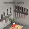 Multifunctional Wall-Mounted Kitchen Storage Rack with Knife Holder