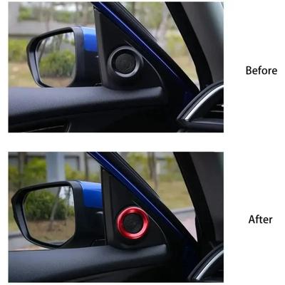 1pár dveřních audio reproduktorových kroužků A-sloupek Dekorace reproduktorů Kruhové lišty pro rok 2016 2017 2018 2019 10. generace Honda Civic