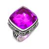 Rosa Amethyst Edelstein Handgefertigt 925 Sterlingsilber Schmuck Ring Größe 8.5 Z4L02