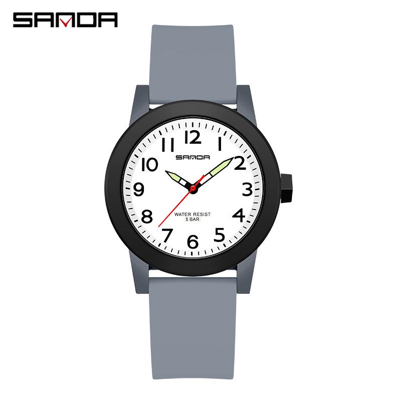 Sanda Fashion Luminous Quartz Watch: Korean Style, Versatile, Simple, Casual, Waterproof, Unisex.