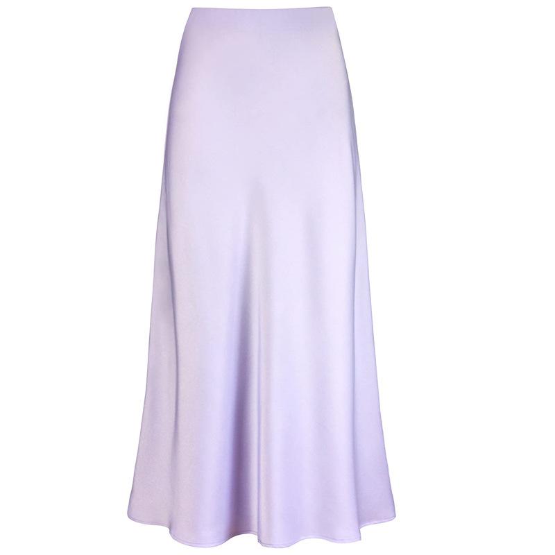 Elegant High Waist Fishtail Satin Midi Skirt for Women