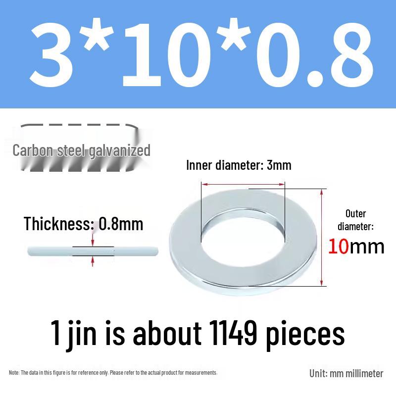 Oversized Thickened Galvanized Iron Flat Washer M2M3456810-M6