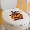 1PC Halloween Pumpkin Witch Hat Toilet Cover Stickers Horror Self-Adhesive Home Decoration PVC Stickers Restroom Decor