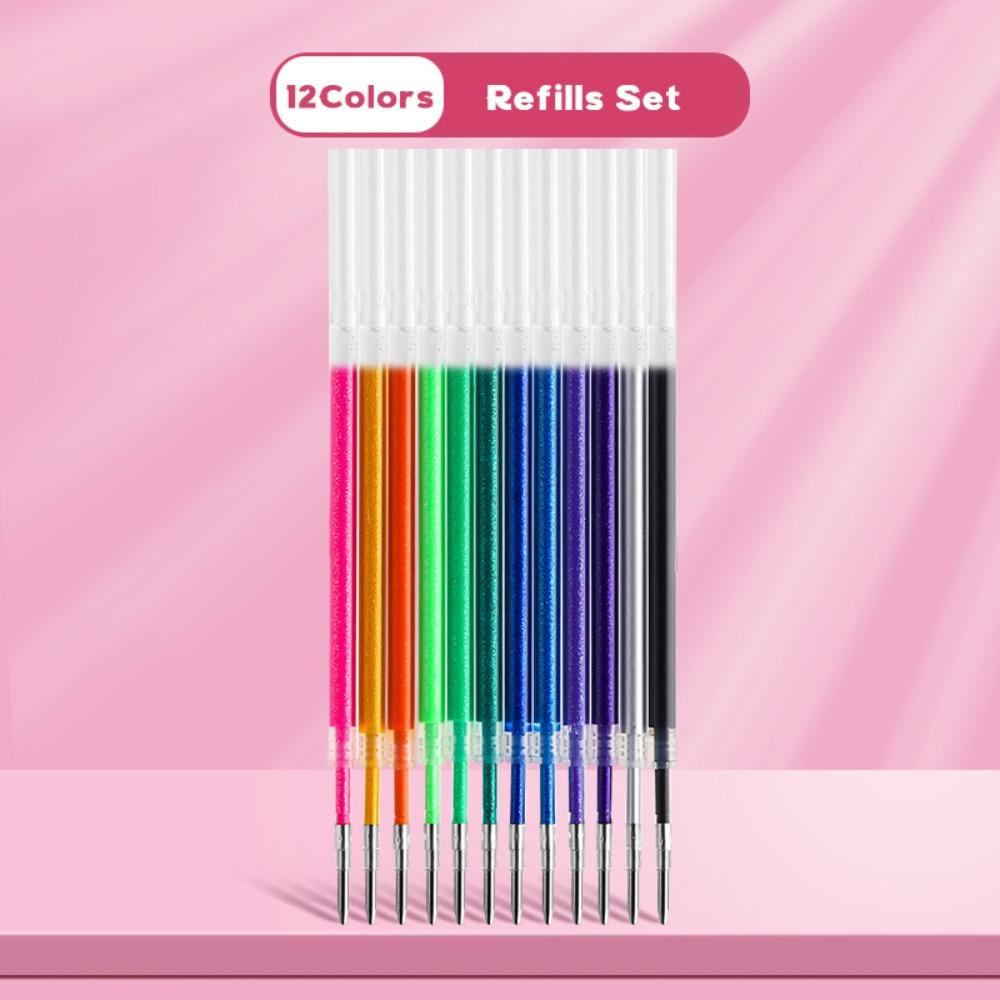 

8/12/24/36/48/60Colors DIY Handwriting Glitter Gel Pen Quicksand Fluorescent Pen Painting/Graffiti 12 Colors Refills