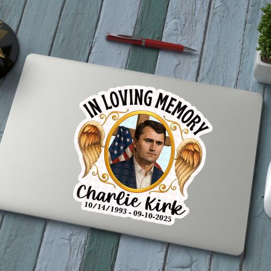 10Pcs Commemorative Charlie Stickers Patriotic Vinyl Decals USA Flag Laptop Decal for Car Water Bottle Vehicle Window Decals