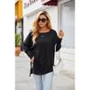 Frühling und Herbst Damen Bluse langärmeliges unregelmäßiges T-Shirt lässig lose Plus Size Tops