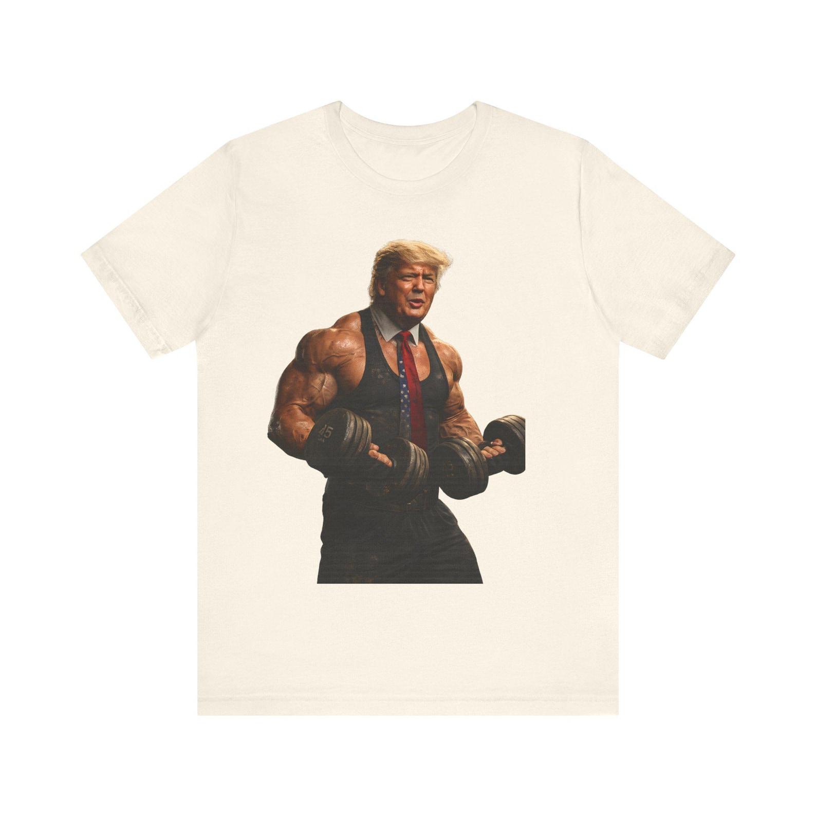 Donald Trump Gym Shirt Funny Bodybuilder T-Shirt, Trump Workout Meme Tee, Political Humor Fitness , Trump Lifting Weights Graphic Tee Gift S