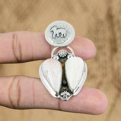 Pear Scolecite Stone Sister Crown Chakra Wedding Trendy Pendant Sterling Silver
