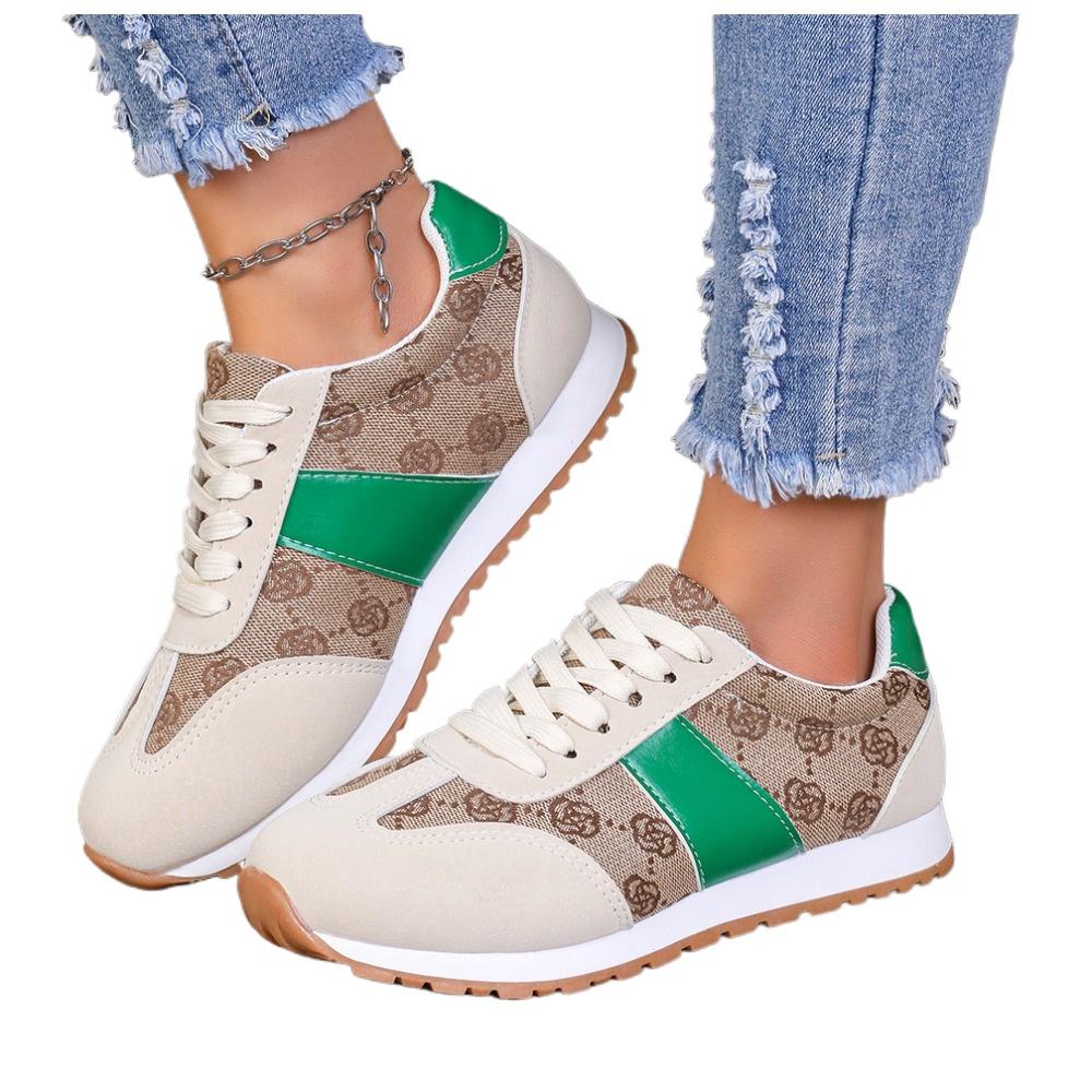

Breathable Women s Sneakers Lightweight Leisure Tennis Shoes for Women Flower Design Luxury Shoes Comfort Fashion Platform Shoes 43 зелений