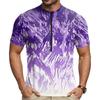 Men's Crew Neck Printed Cycling Jersey Short Sleeve Zip Front Breathable Quick Dry Sports Top for Outdoor Activities