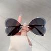 Rimless Butterfly Shaped Sunglasses Women  New Fashion Vintage Outdoor Shades Trendy Brand Design Casual Sun Glasses