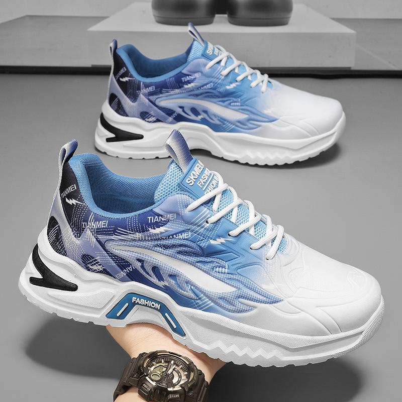 Men's Shoes Summer New Breathable Mesh Sports Shoes Men's Trend Versatile Platform Casual Running Trendy Shoes