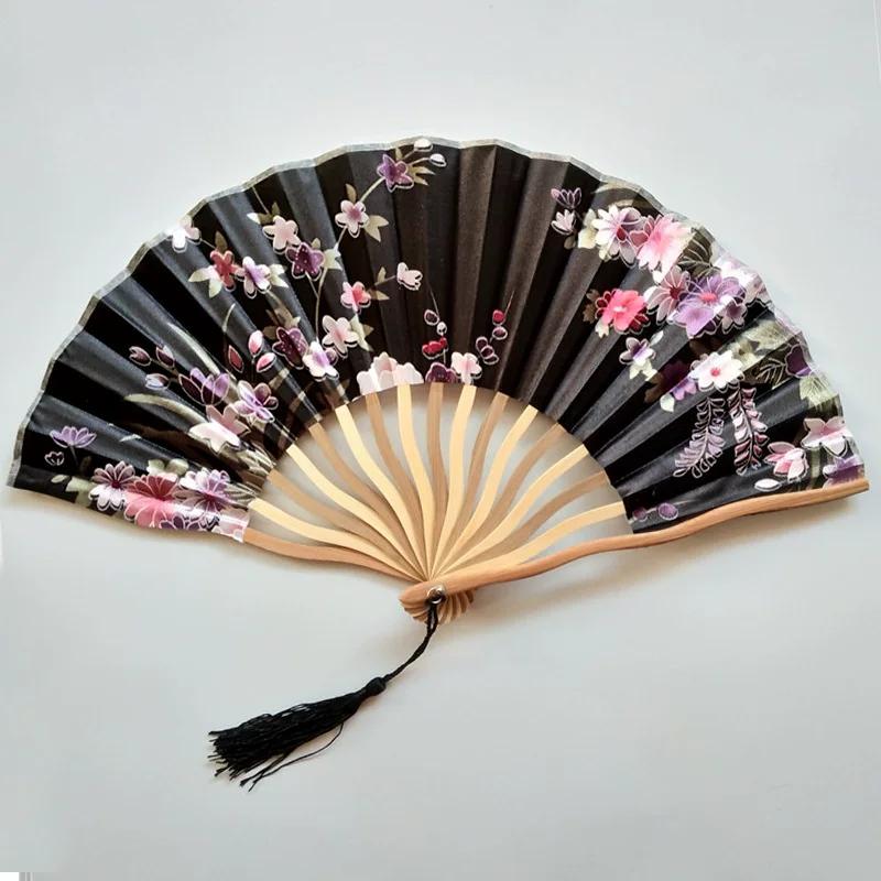 Ancient Style Ink Painting Folding Fan Japanese Style Female Chinese Style Classical Hanfu Folding Fan Dance Fan Silk Fan Summer