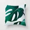 Elegant Green Tropical Plants Palm Tree Leaves Linen Pillow Case With Classic Design 18"x18