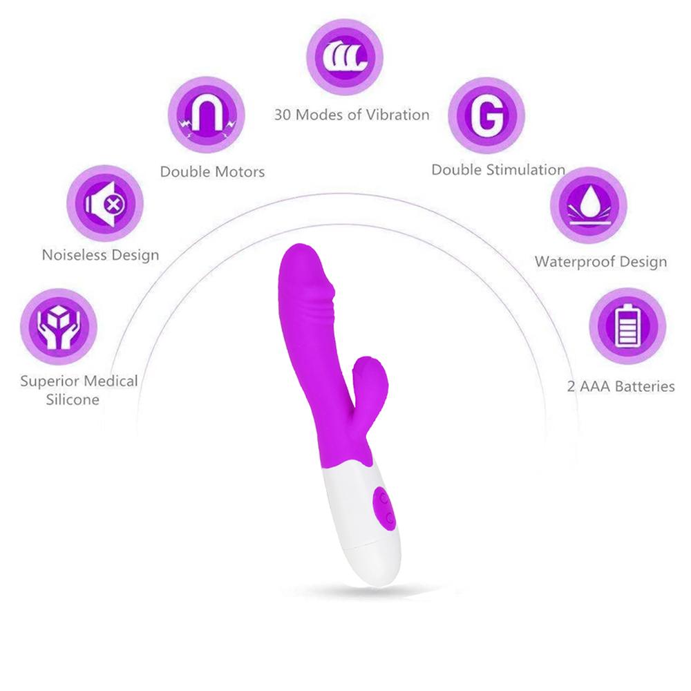 G Spot Dildo Rabbit Vibrator for Women Dual Vibration Silicone Waterproof Female Vagina Clitoris Anal Massager Sex Toys Shop