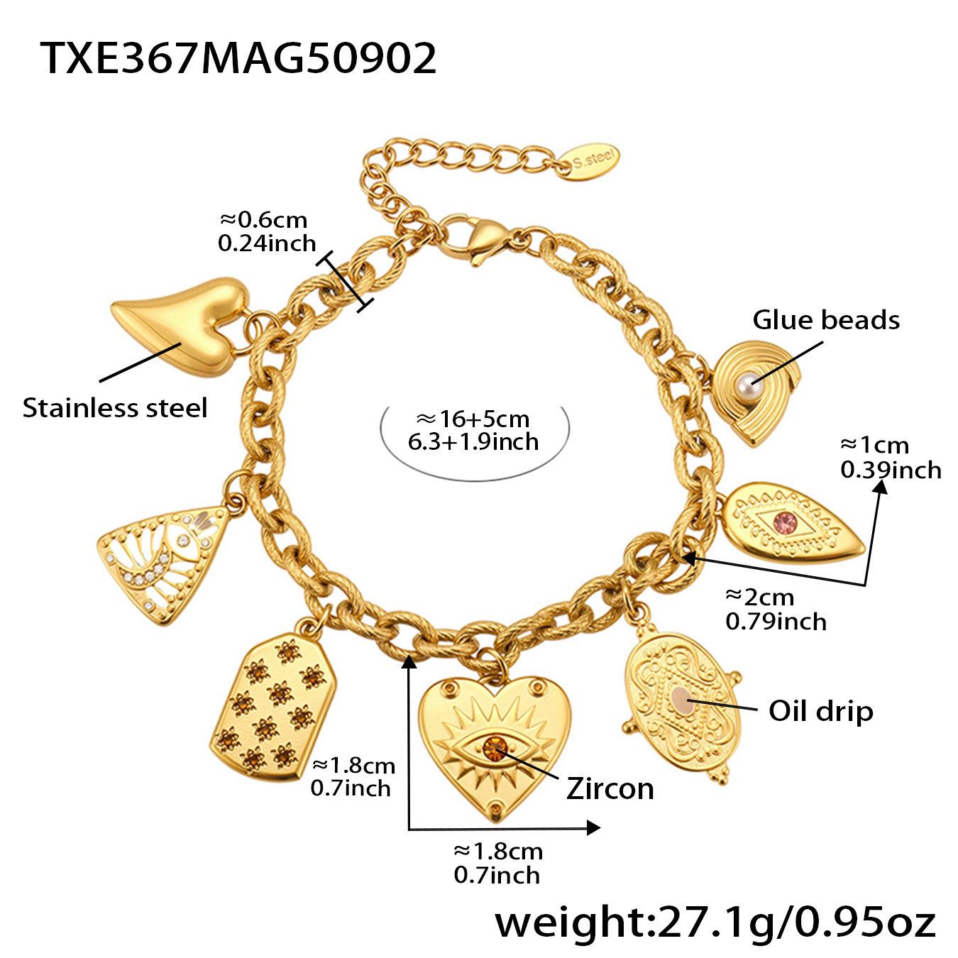 Qiong Yao Stainless Steel Multi-Pendant DIY Bracelet and Necklace Set - European & American Fashion Design