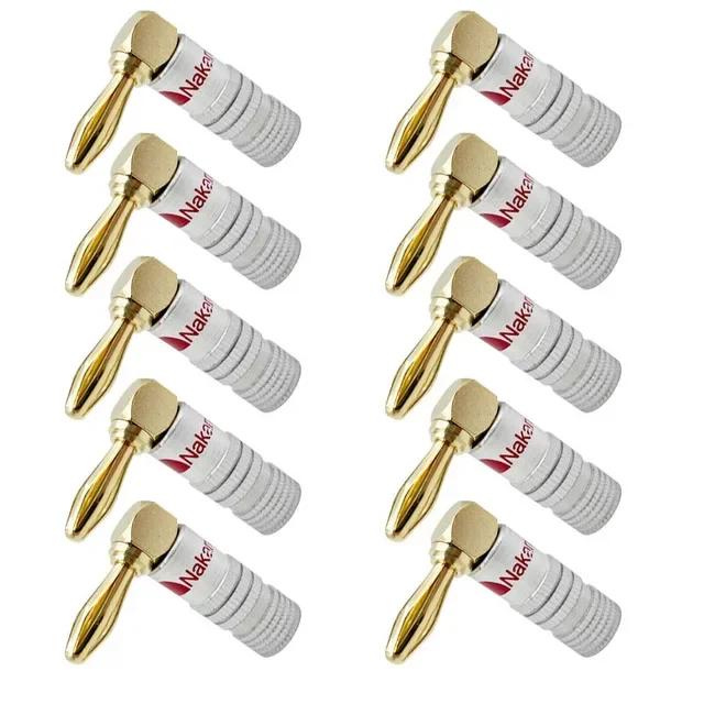 

10PCS 90 ° Elbow Banana Connector Right Angle 4mm Banana Plug For Video 24K Gold Plated Speaker Copper Adapter
