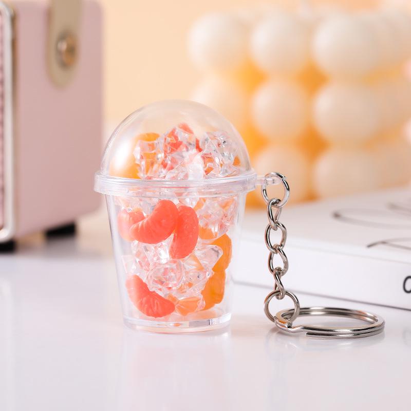 Influencer Shaker Cup Keychain: Toy Food Pendant for Students & Couples