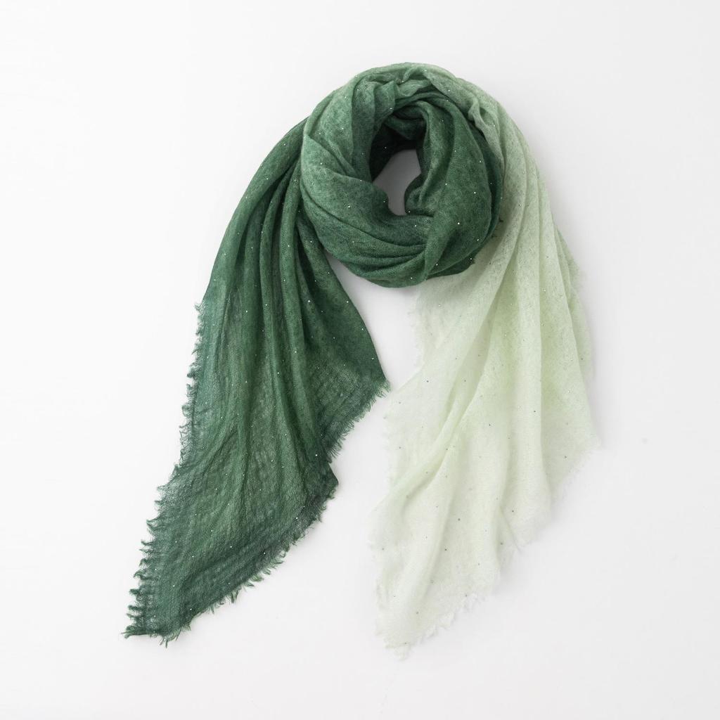 100% Cashmere Gradient Square Scarf - Elegant & Lightweight for Spring & Autumn
