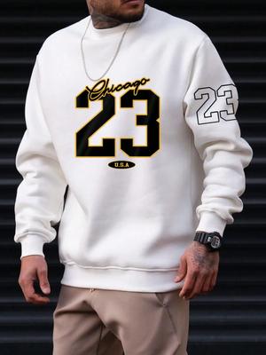 23 USA Art Letter Design Pánske oblečenie Street Style Fleesové mikiny Jesenné ležérne mikiny s kapucňou Módne pulóvre s okrúhlym výstrihom