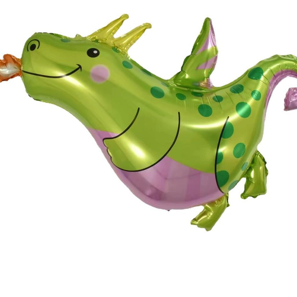 Dinosaur Theme Green Latex Balloon, Large Aluminum Film Dinosaur Balloon Birthday Set Rain Decoration