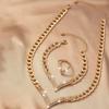 Ring + Bracelet + Necklace Stylish Jewelry Set Sparkling V + Chain Design Match Daily Outfits Party Accessories Perfect Decor Fashion Trends Followers