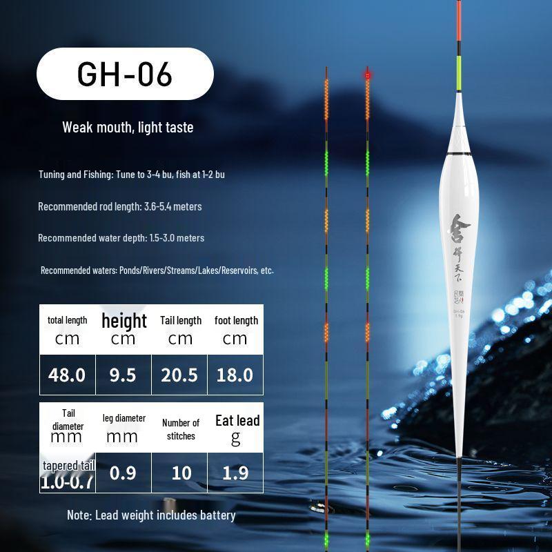 Yidianhong Color-Changing Luminous Float: High Sensitivity Crucian Carp Day/Night Use