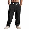 Men’s Summer Linen Plus-Size Loose-Fit Trousers with Elasticated Waist – Breathable, Relaxed-Fit Cotton-Linen Trousers for The Beach and Leisure