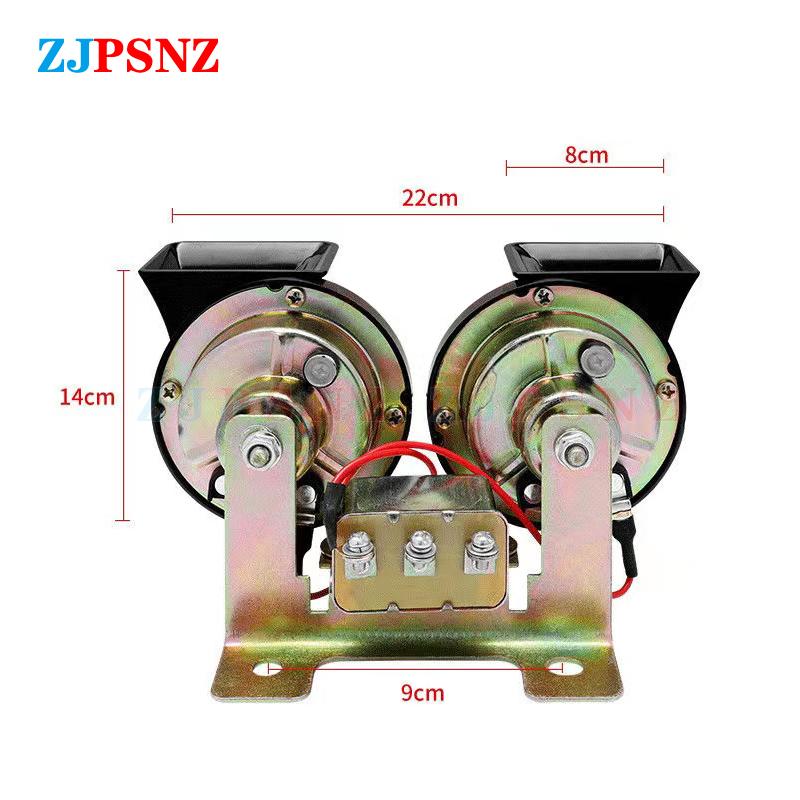 Car Horn With Relay Bracket 510Hz 410Hz Dual-Tone Sound Electric Snail Horn Kits 12V 24V Waterproof For Truck Auto Motorcycles