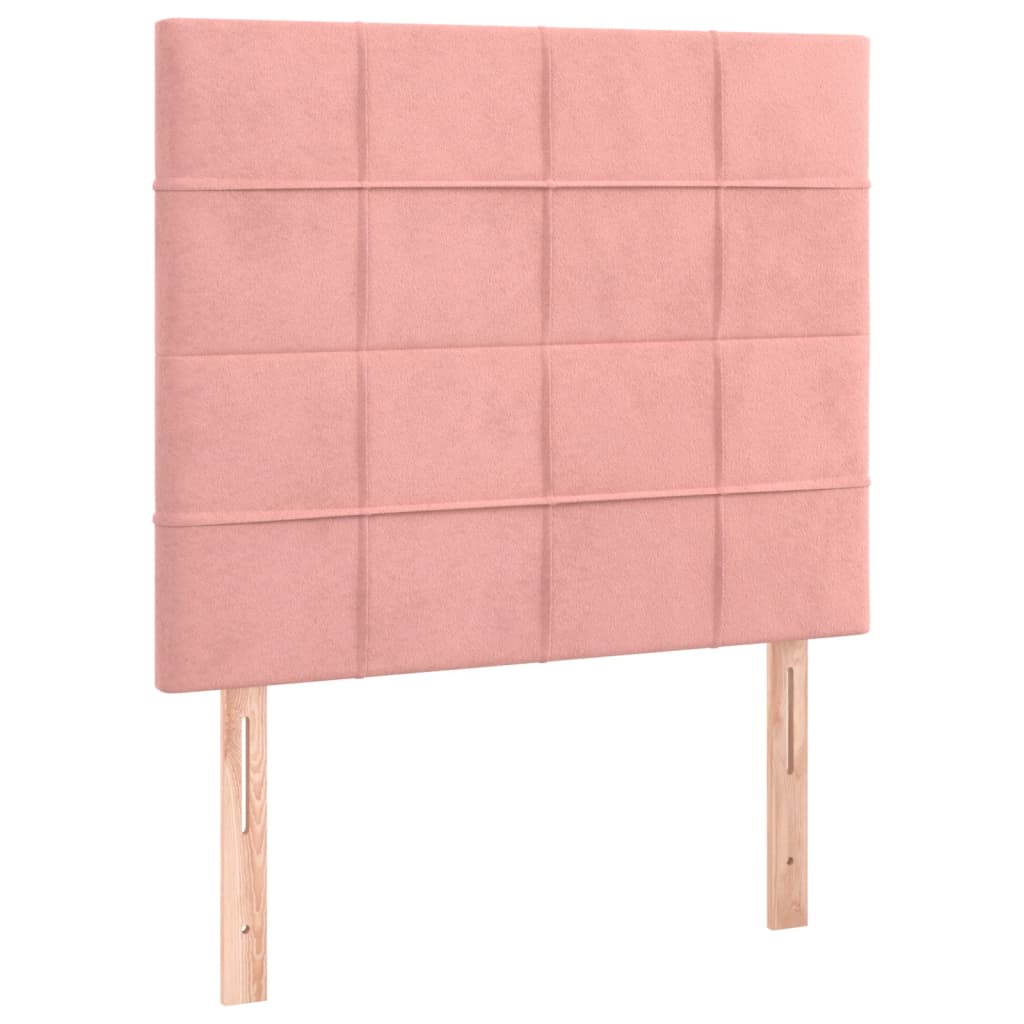 Box Spring Bed with Mattress Pink 90 x 190 cm Velvet