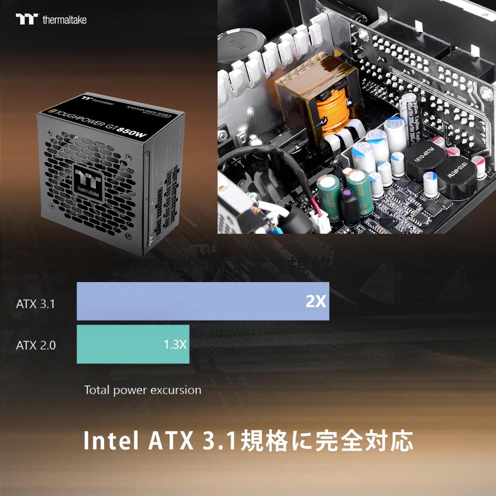 Thermaltake TOUGHPOWER GT 850W ATX Express Compatible 80PLUS GOLD PC Power Supply Unit PS1496 3.1/PCI 5.1 PS-TPT-0850FNFAGJ-3