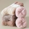 Sleeping Coral Fleece Socks Winter Mid Tube Socks Women Cute Floor Plush Socks  Winter