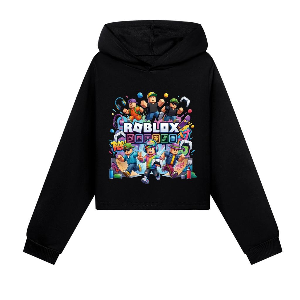 5573 Kids Girls Roblox Printed Casual Outerwear Long Sleeves Hoodies Top