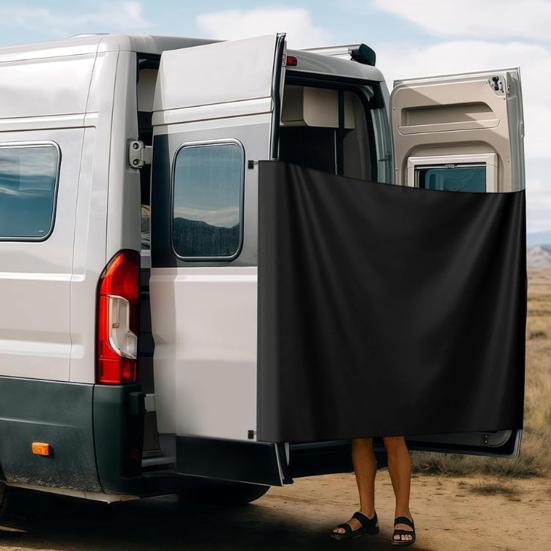 Car Shower Curtain Rear Door Curtain for SUVs Trucks Vans Universal Oxford Sun Shield Privacy Divider Curtain