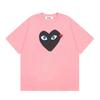 Japanese trendy brand heart-print short-sleeve T-shirt, unisex loose couple's summer casual daily versatile top