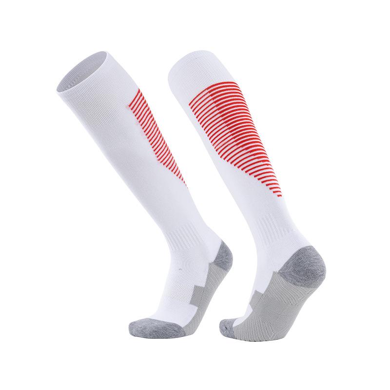 Colorful Terry Bottom Anti-Slip Over-the-Calf Breathable Football Socks for Adults