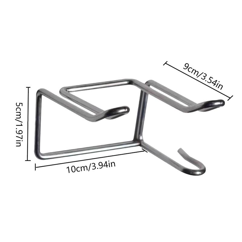 Stainless Steel Wall Mounted Bathroom Hair Dryer Rack High Quality Hairdryer Holder Self-adhesive No Punching Easy To Install