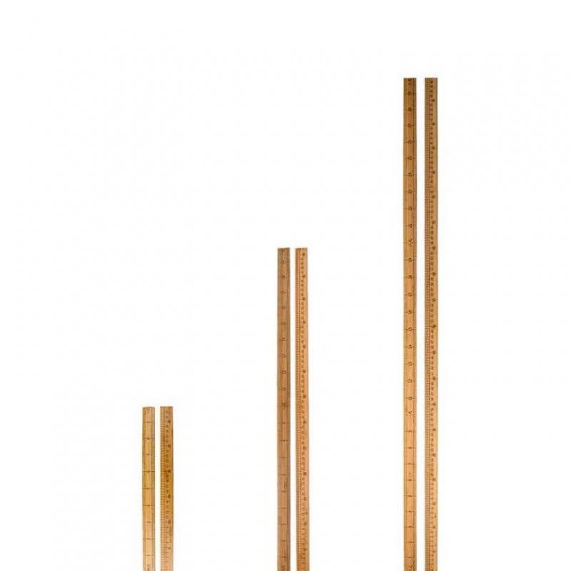 One-Meter Double-Sided Wooden Bamboo Ruler with Metric & Inch Scales for Sewing & Measuring.
