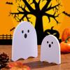 4pcs/set Cartoon White Ghost Signs Wooden Ghost Tabletop Decorations Fall Decorations  Lawn