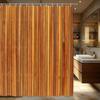 1pc Natural Wood Grain Shower Curtain - Warm Brown Texture,  Machine Washable Polyester, Stylish & Durable Bathroom Decor