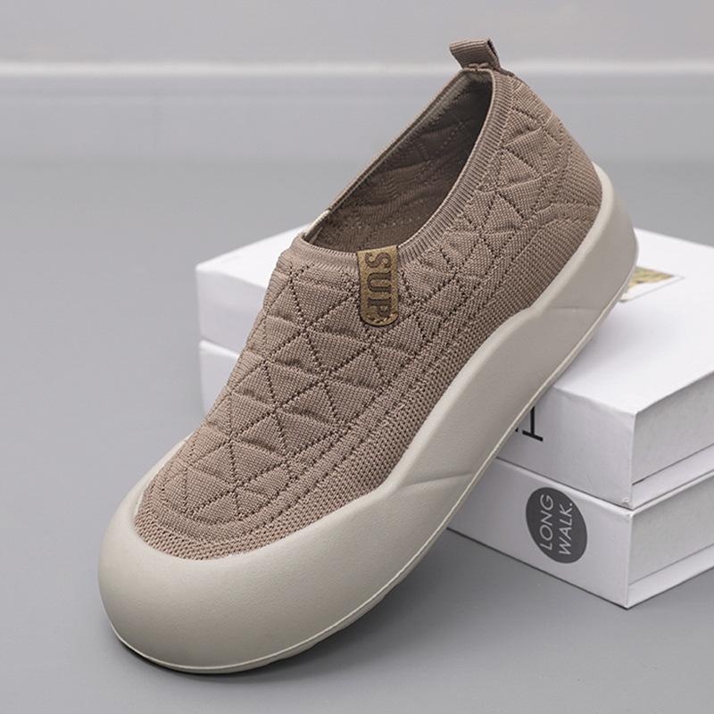 Shoes women's 2025 spring new casual single shoes breathable, non-slip and wear-resistant thick-soled women's shoes one pedal mother shoes
