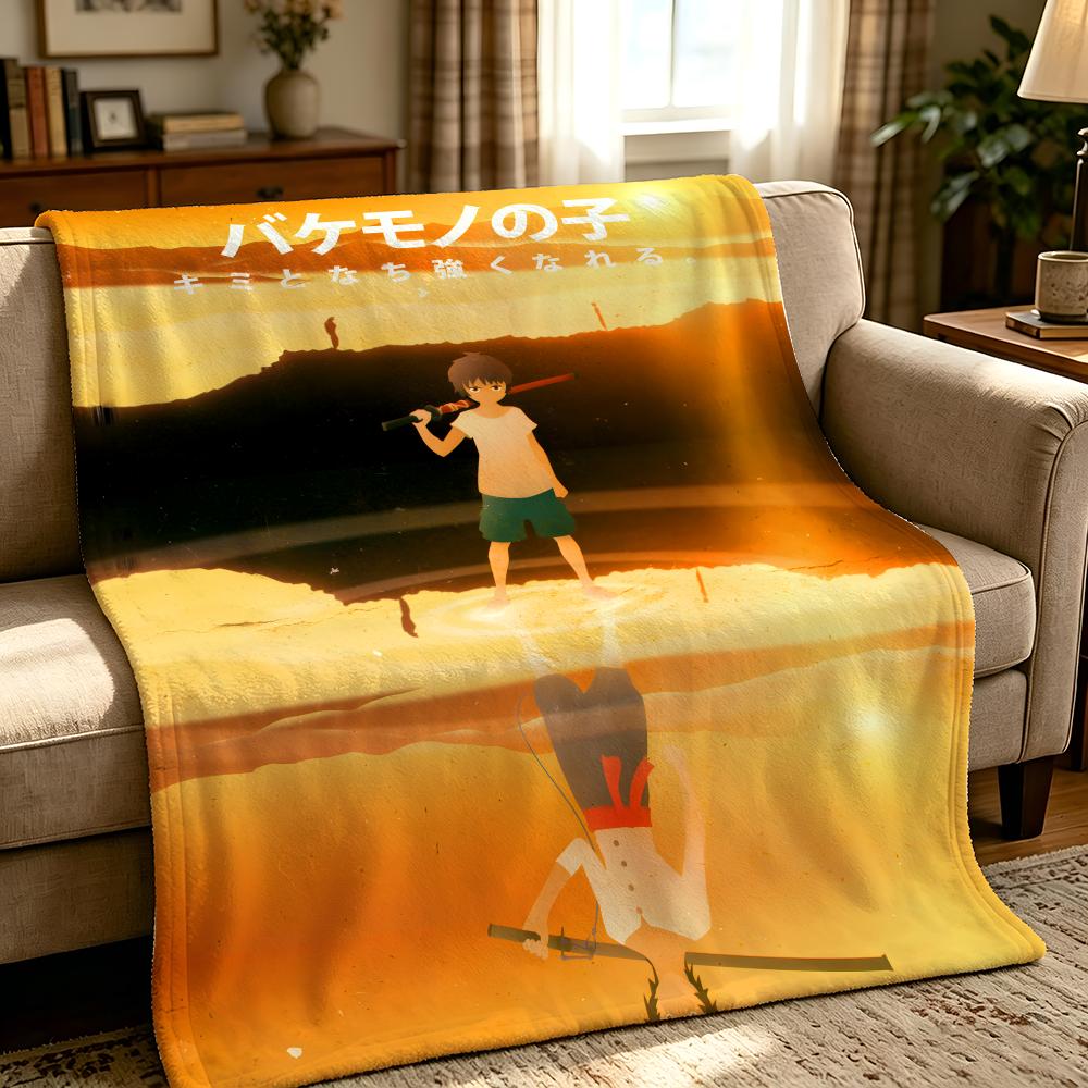 anime T-The Boy and the Beast-T Throw Thick Comfort Flannel Quilt, Multi-scene Use Indoor Outdoor Daily Nap