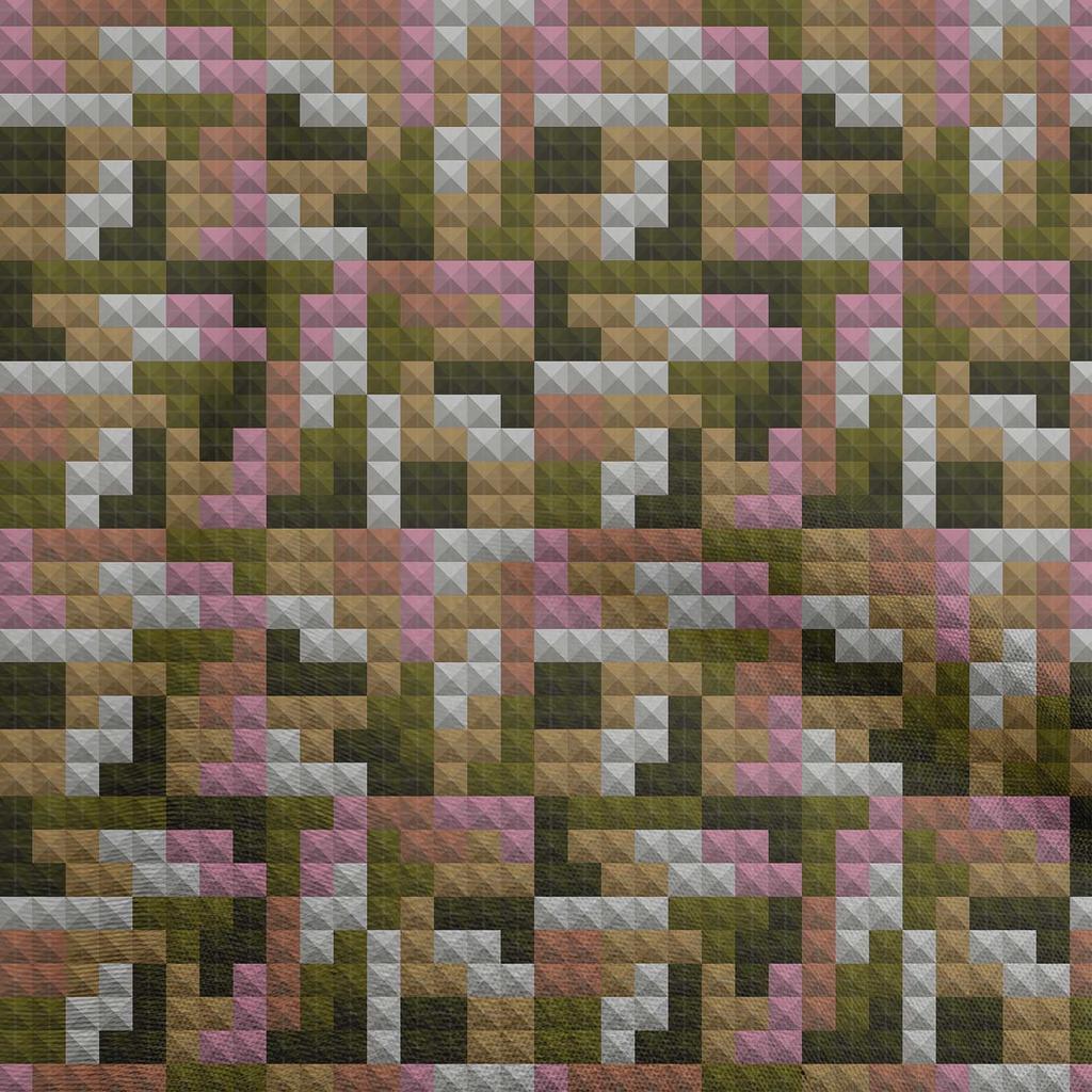 oneOone Cotton Flex Light Brown Fabric Geometrical Shape Fabric For Sewing Printed Craft Fabric By The Yard 40 Inch