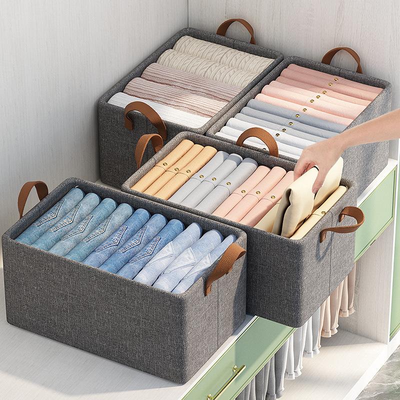 Stronger Folding Storage Box Clothes and Pants Household Split Drawer Wardrobe Storage Box Clothing Organizers