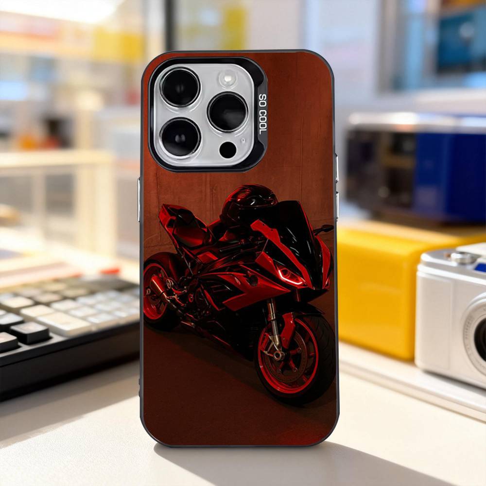 

Red Motorcycle Cool For iPhone 17,16,15,14,13,12,11,Pro,Max,Plus,E,Air,Mini Anti Fall Black Matte Hard Bumper Phone Case iPhone13PROMAX