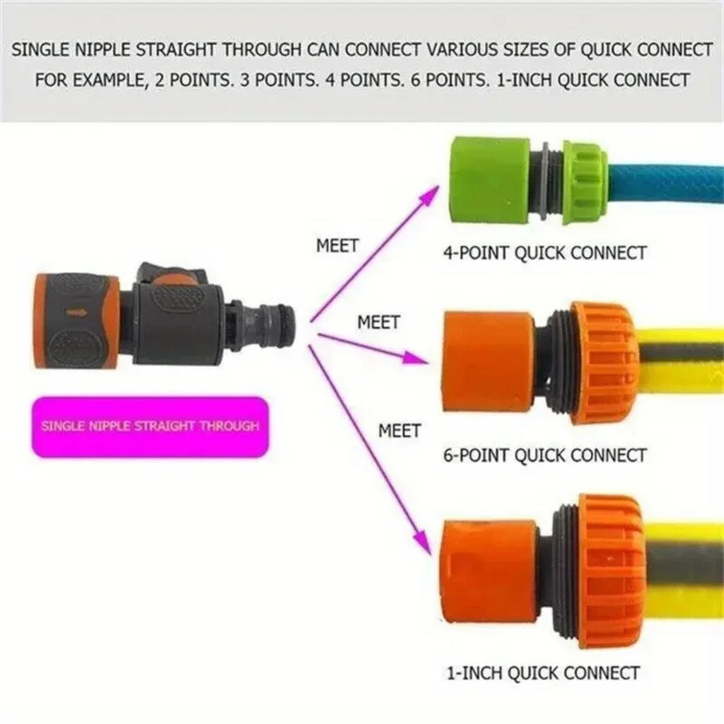 Quick Connect Garden Hose Adapter with Shut-Off Valve - Fit for 1/2", 3/8", 1/4", & 3/4" Hoses Ideal for Lawns Gardens Car Wash