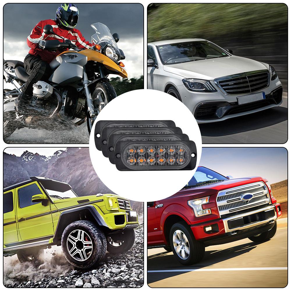 For Car Truck Motorcycle Grille Lights Car Accessories Emergency Warning Lights Car Strobe Flashing Lamp 12V Car Light Strobe